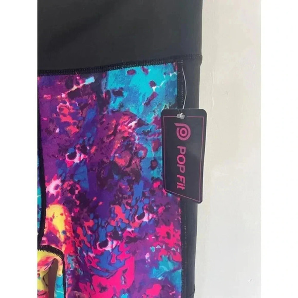 NWT Women's PopFit Multicolor Leggings Size‎ S Yoga Pants 0305 - Picture 2 of 10